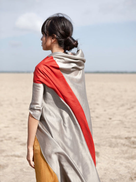 Silk and cotton shawl